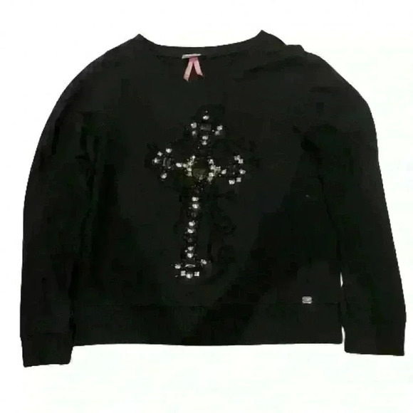Lipsy London Black  Cross Sweater - Picture 1 of 4